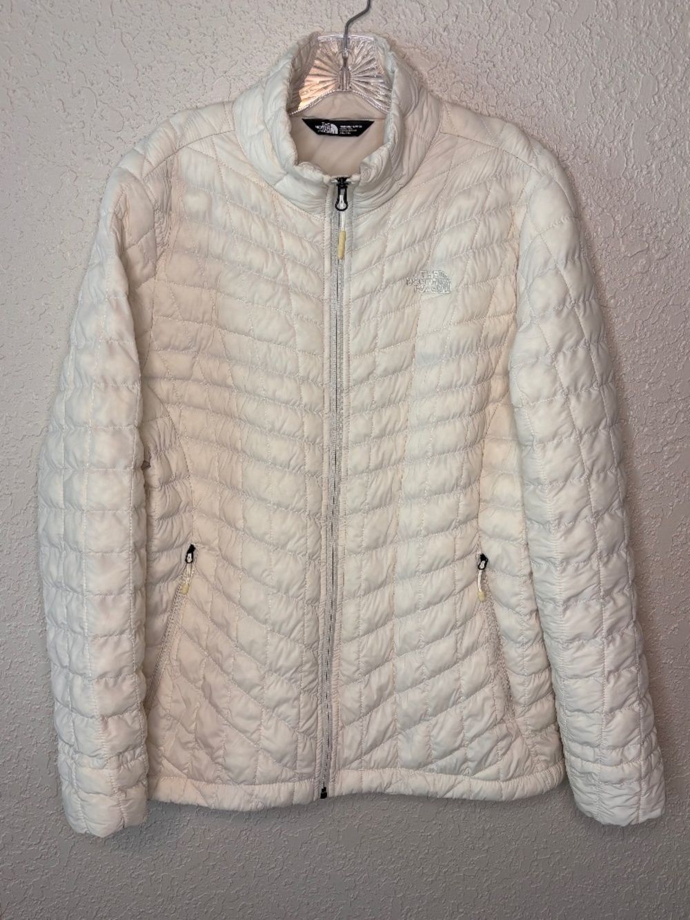 The North Face Thermoball Primaloft Ivory Quilted PufferJacket Women's Size XL